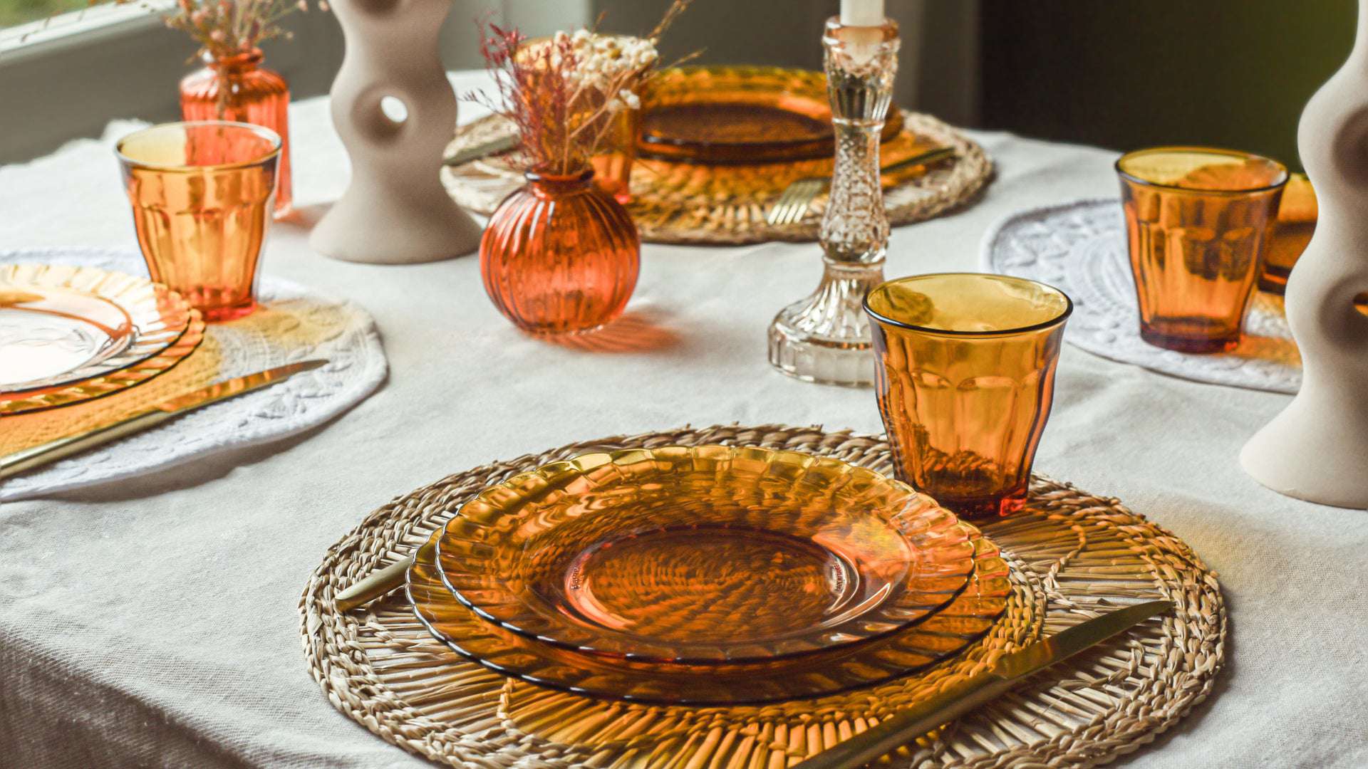 Le Picardie® Amber Glass Dinner Plate 9” - Set of 6 - Image 4